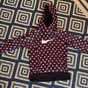 Nike Kids' Hoodie - Pink and Black Polka Dots